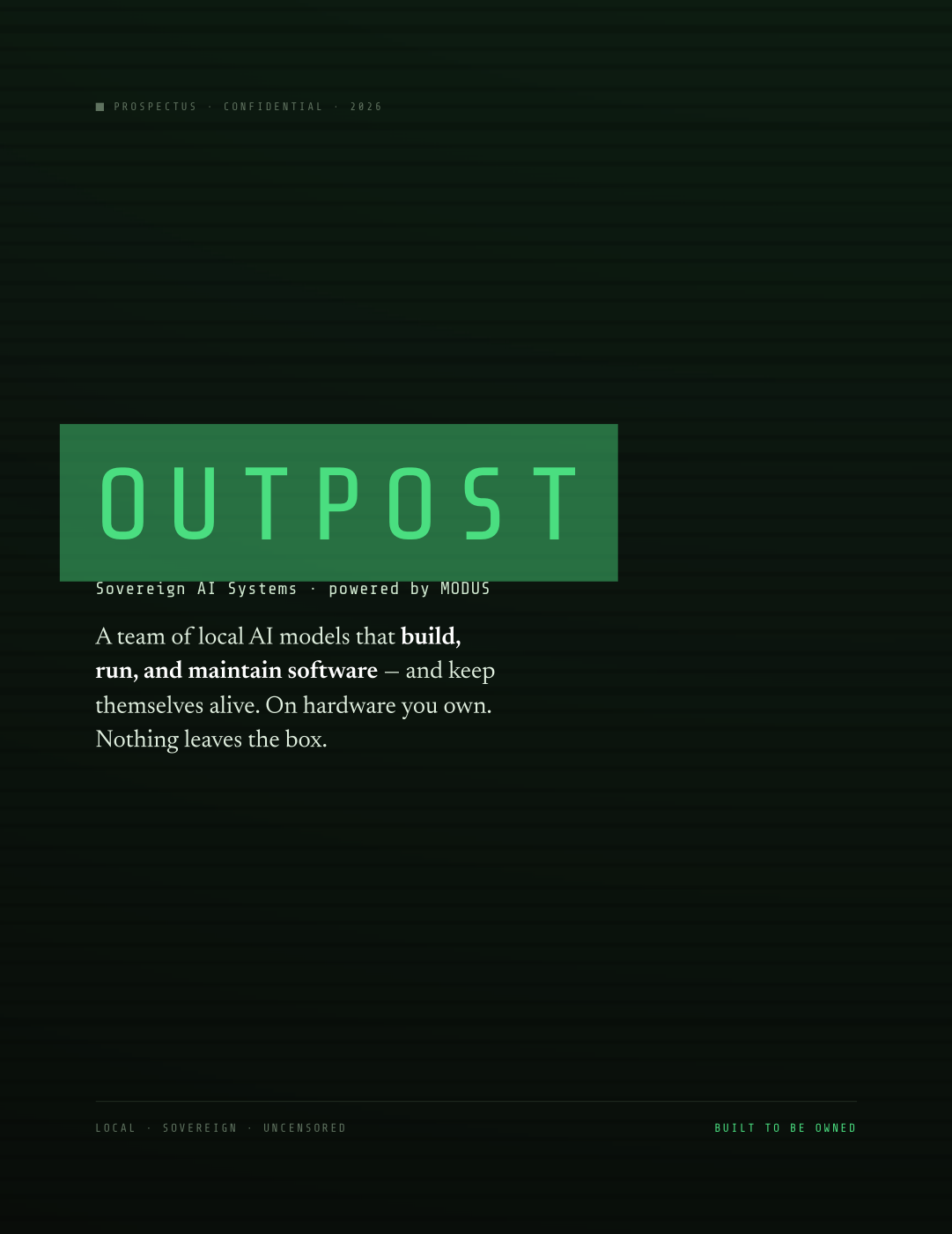 Outpost investor prospectus